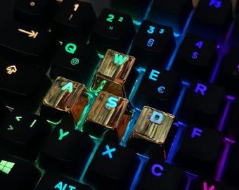8 teclas de teclado doradas para juegos y jugadores de juegos de disparos para juegos de lujo compatibles con MX Switches regalo para jugadores
