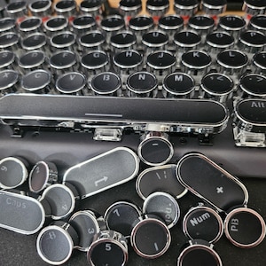 Keyboard Key Caps Set Classic Typewriter Style 104 Keycaps for working for gaming for typing MX Switches gift for gamers keycap gift