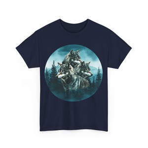 T-shirt forêt de loups, t-shirt faune sauvage, chemise animal esprit, cadeau majestueux pour les amoureux de la nature, t-shirt graphique loup sauvage