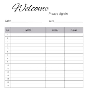 Hoja de registro, Asistencia, Formularios de seguimiento, Bienvenida, Eventos
