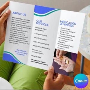 Home Care, Homecare Brochures, Home Care Marketing, Home Care Flyers, Non-Medical RN, Healthcare, Marketing, Canva, Seniorcare, Nurse