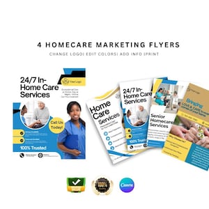 Home Care Flyers, Home Care, Non- Medical, Canva, Healthcare, Senior Care, Editable, Personal Care, Home Health, Nurses, Elderly, Caregiver