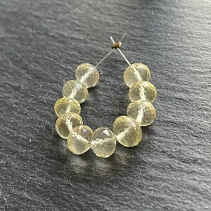 Micro Faceted Lemon Quartz Rondelles - Set of 10 - 5mm