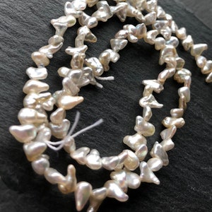 Silver Platinum Saltwater Akoya Keshi Pearls - Set of 8 Keshi
