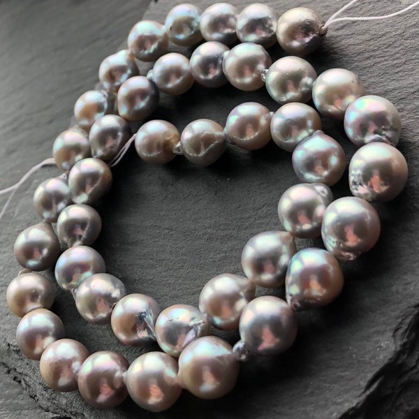 Baroque Silver Blue Saltwater Japanese Akoya Pearls - Choose Your Quantity