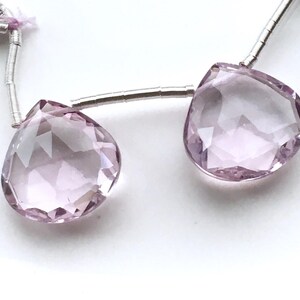 Pink Amethyst Faceted Briolette Pair - 15mm