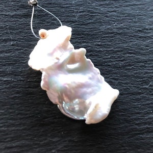 White Cornflake Freshwater Keshi Pearl Focal Briolette - 35mm