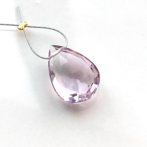 Micro Faceted Pink Amethyst Briolette Focal - 15mm