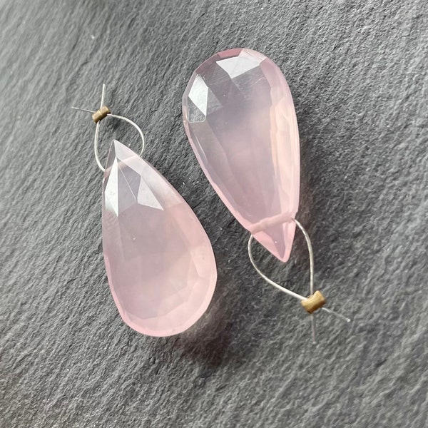 AAA Rose Quartz Briolette Focal - 27mm - Single Briolette