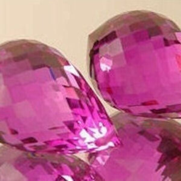 Gorgeous Lab created Alexandrite Briolette Pair - LAST PAIR