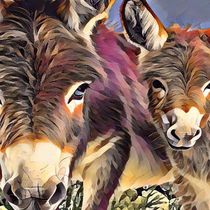 Side by Side Art Print - from an original painting by Theresa Poalucci with white mat
