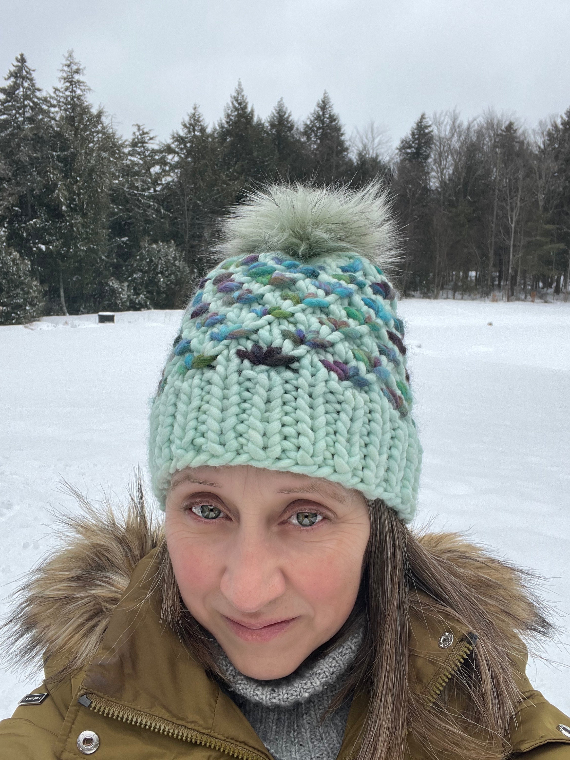 New hand knitted women’s beanie hat green 100% Malabrigo wool size S/M Multi Colored Malabrigo Beanie - Hand Knit Hat - Knit Beanie  main image 2