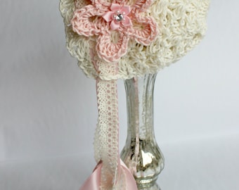 Gorro infantil de encaje de ganchillo "Isabella" PATRÓN DE CROCHET Descarga instantánea Tamaños recién nacido - 12 meses