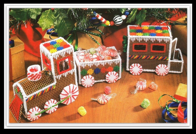 Train Pattern Plastic Canvas 3 Pieces PDF 10168072 Etsy