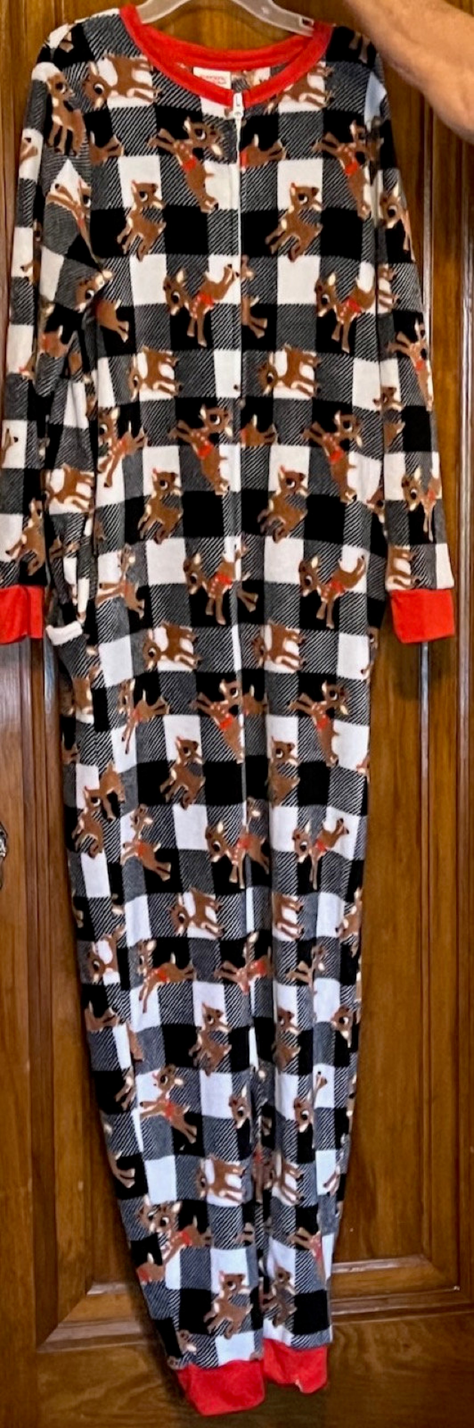 CHRISTMAS JUMPSUIT PAJAMA Furry Featuring Rudolph the Red - Etsy