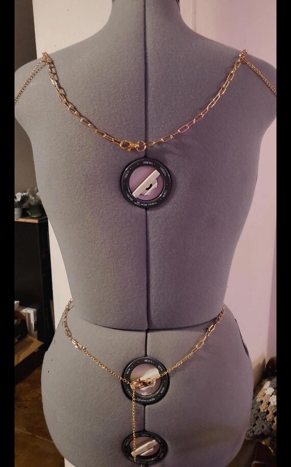 Vintage Harnais Punk Maillot De Corps Maillot D'Épaule Epaulette Chaîne