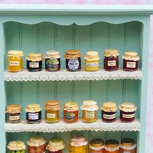 Dollhouse Miniature Food Handmade in the UK from Polymer clay Glass Jars of Jam