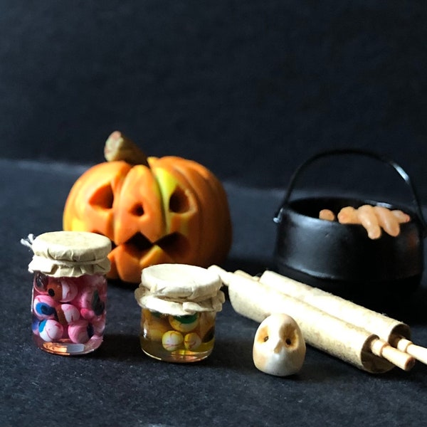 Miniatura Per Casa Delle Bambole Scala 1:12 – Barattolo Di Occhi Di Halloween, Dollys Gallery