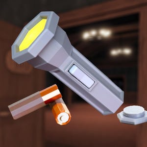 Roblox Doors Inspired Flashlight with clicking switch and batteries - Toy for pretend play