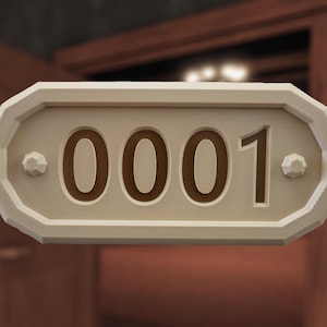 0001 Door Sign - Roblox Doors Inspired - Pretend Play