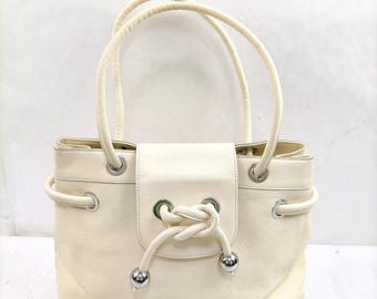 Chloe Beige Leather Handbag with Knot Detail