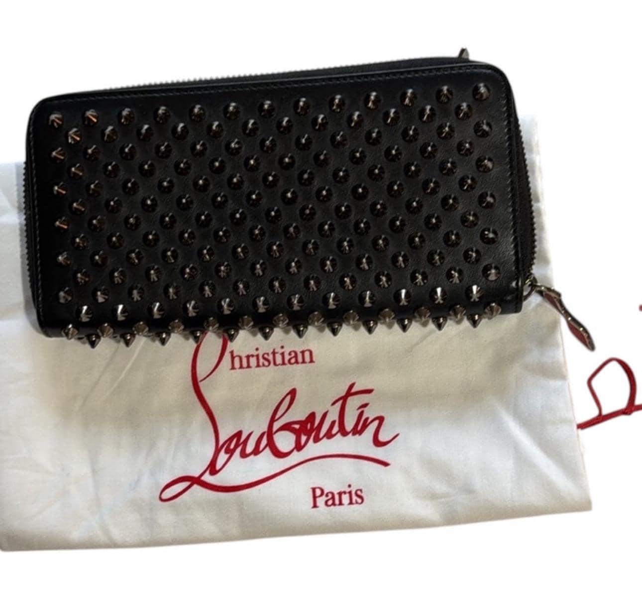 Christian Louboutin Panettone Studded Leather Wallet - Black 
