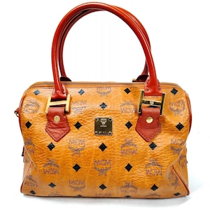 Mint Condition MCM Boston Bag: Luxury PVC Designer Handbag - Genuine Fashion Accessory Gift for Her
