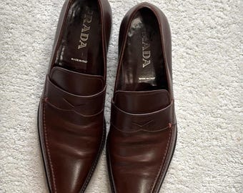 RESERVED ------ PRADA Black leather loafers 6.5 US mens
