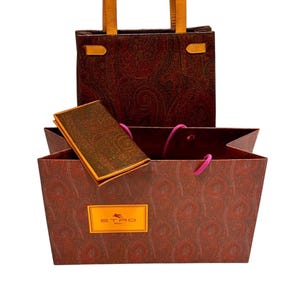 Etro classic wine paisley Kelly bag style shoulder bag with golden E motif