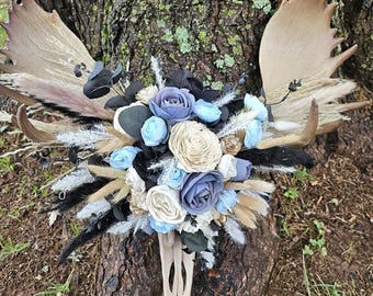Custom Floral Resin Moose Skull: Handmade Farmhouse Decor