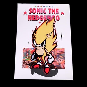 Classic Super Sonic Poster, A3 Print, Sonic The Hedgehog, Magazine Style