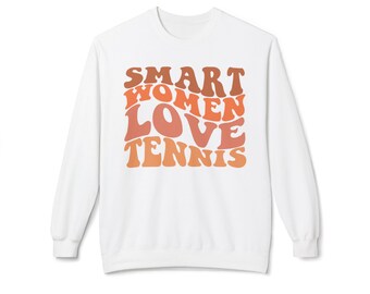 Smart Women Love Tennis Unisex Midweight Softstyle Fleece Crewneck Sweatshirt