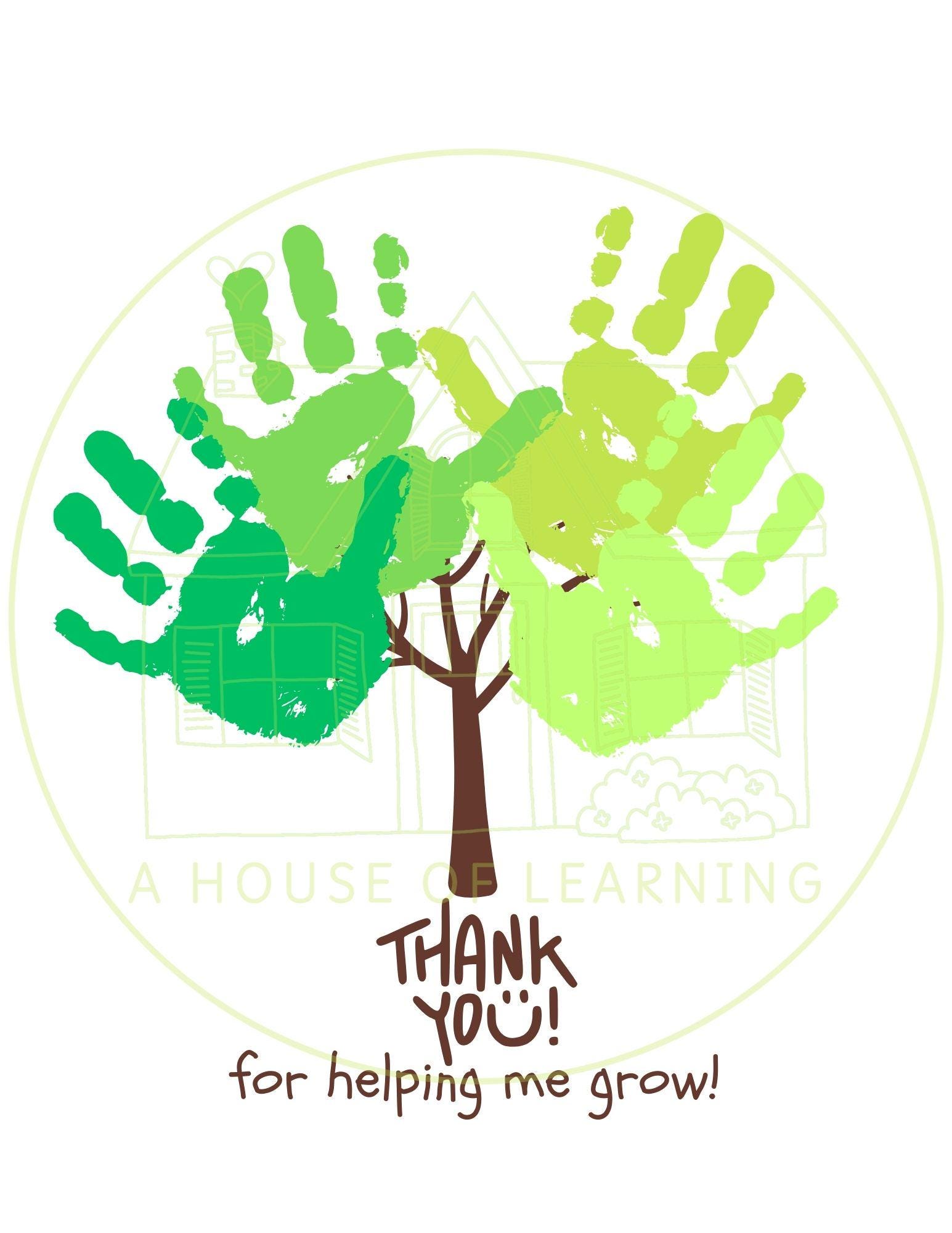 Thank You for Helping Me Grow | Handprint Craft | Handprint Memory Book ...