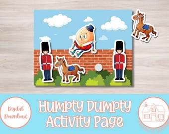 Humpty Dumpty | Nursery Rhyme | Learning Game | Busy Book | File Folder Game | Quiet Book | Toddler Learning | Homeschool Print | Montessori
