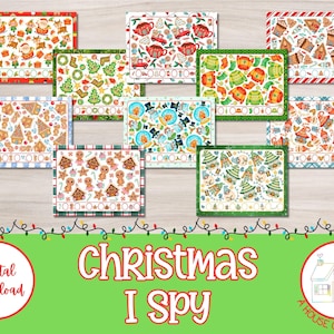 クリスマス I SPY バンドル | ワークシート | 学習ゲーム | ビジーブック | ファイルフォルダーゲーム | 静かな本 | 幼児学習 | ホームスクールプリント | I Spy