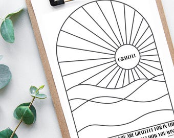 Folha de exercícios para colorir: Atividade de gratidão (download digital)