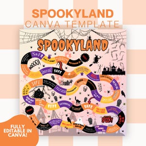 Custom Board Game Canva Template: Spookyland Halloween Party (Digital Download)