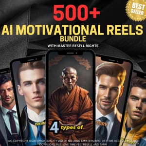 500+ AI Motivational Reels Bundle, Instant Download, Ai Reels Bundle, Motivatational Video, Instagram Reels, Youtube Shorts, TikTok Videos
