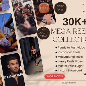30k+ Mega Reels Bundle, Faceless Reels, Instagram Reels, Old Geld Aesthetic, Faceless Marketing, Master Resell Rechte, PLR Digital Produkte