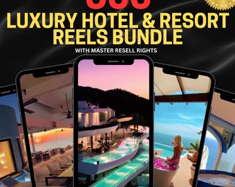 500+ Faceless Luxury Hotel and Resort, Travel Reels, TikTok & Instagram Reels, Faceless Marketing, Faceless Videos, Master Resell Rights PLR