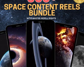 500+ Space Content Reels Videos | Space Reels Bundle, Instagram Reels, Youtube Shorts Videos, TikTok Videos, Faceless Marketing, MMR PLR