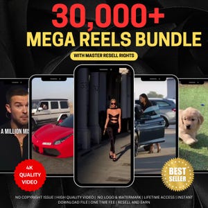 30k+ Mega Reels Bundle, Ready to Resell, Reels Bundle, Aesthetic Reels,Faceless Marketing, PLR MRR Resell