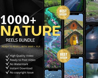 1000+ Nature Reels-bundel, Nature Faceless-videoreels, Instagram-reels en -verhalen, Reels-bundel, Faceless Marketing, Master-doorverkooprechten