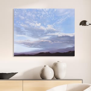 Original oil painting sky and clouds wall art cloudscape atmospheric landscape sky art decor hand-painted clouds unique oil painting