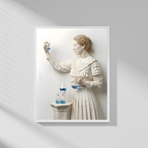 Portret Marii Curie – plakat z reliefem papierowym 3D