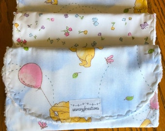 Classic Pooh cotton chenille burp cloths