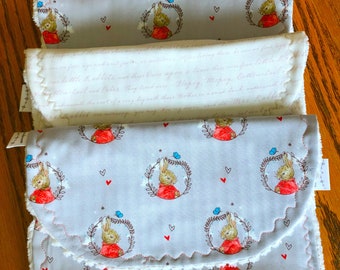 Peter Rabbit cotton chenille burp cloths