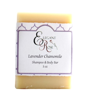Lavender Chamomile Hair Shampoo Soap Bar, Solid Shampoo Bar, Natural Conditioning Shampoo Bar