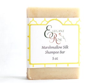 Marshmallow Silk Shampoo Bar  -  Solid Shampoo, Natural Hair Care, Shampoo