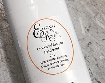 Mango Butter Unscented Deodorant: Coconut & Baking Soda Free